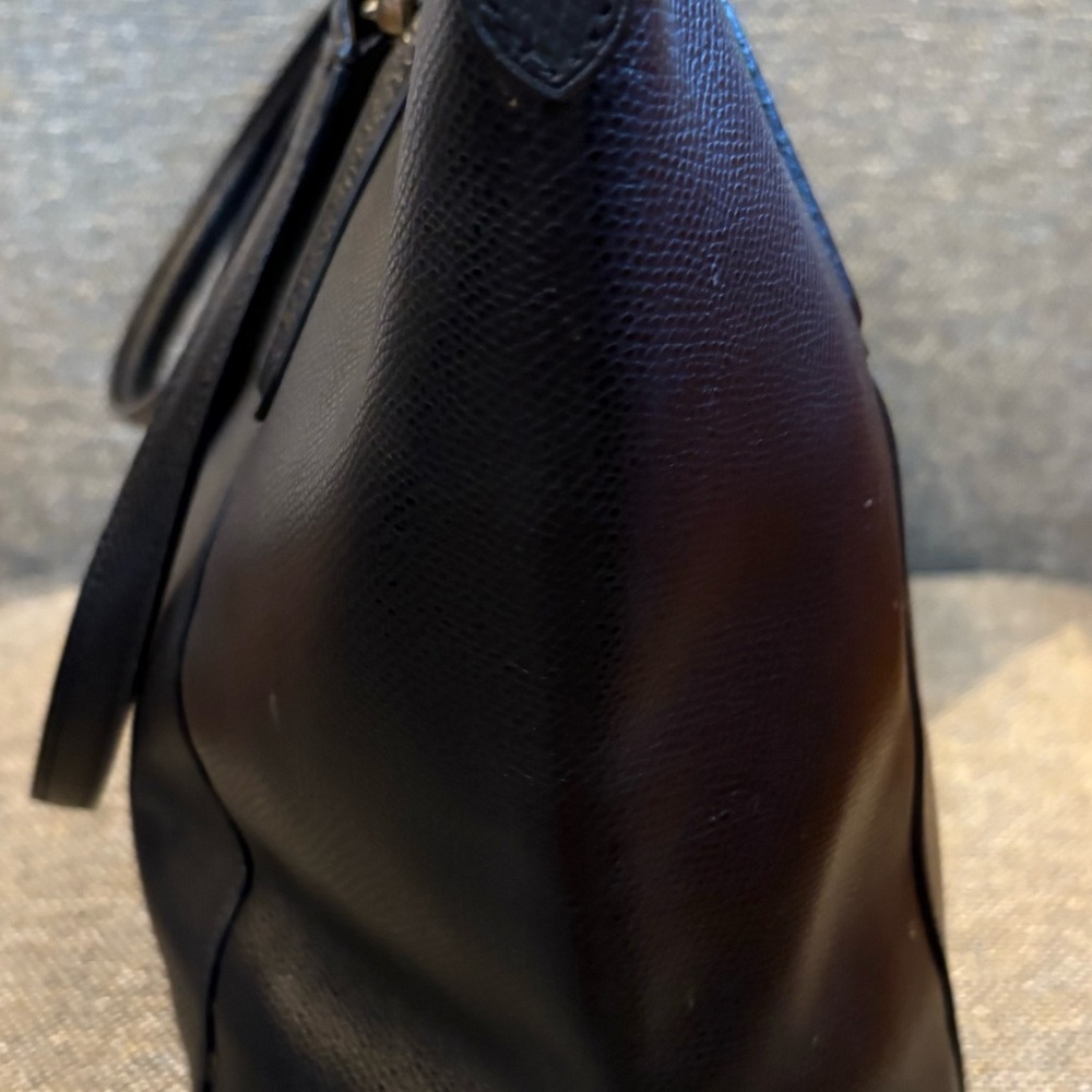 Coach Black Leather Tote with Signature Design - Picture 9 of 17